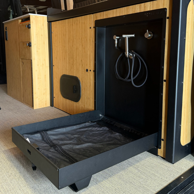 Tetravan Folding Shower with Magnetic Curtain