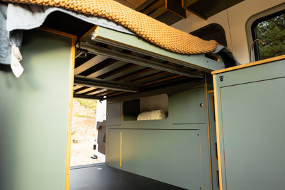 Mercedes Sprinter Bi-Slide Bed System & Wheel Well Cabinets