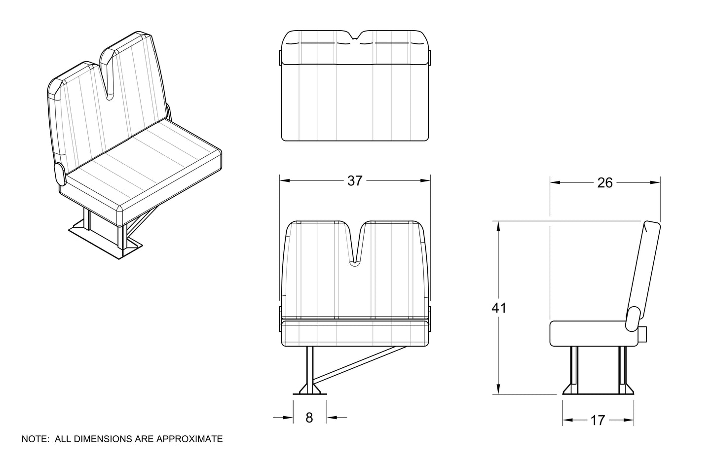 Double 3PT Foldaway Seat