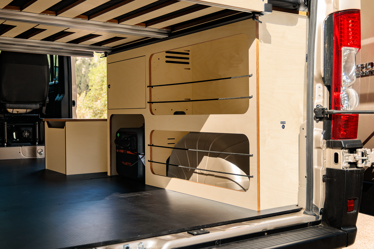Mercedes Sprinter Bi-Slide Bed System & Wheel Well Cabinets