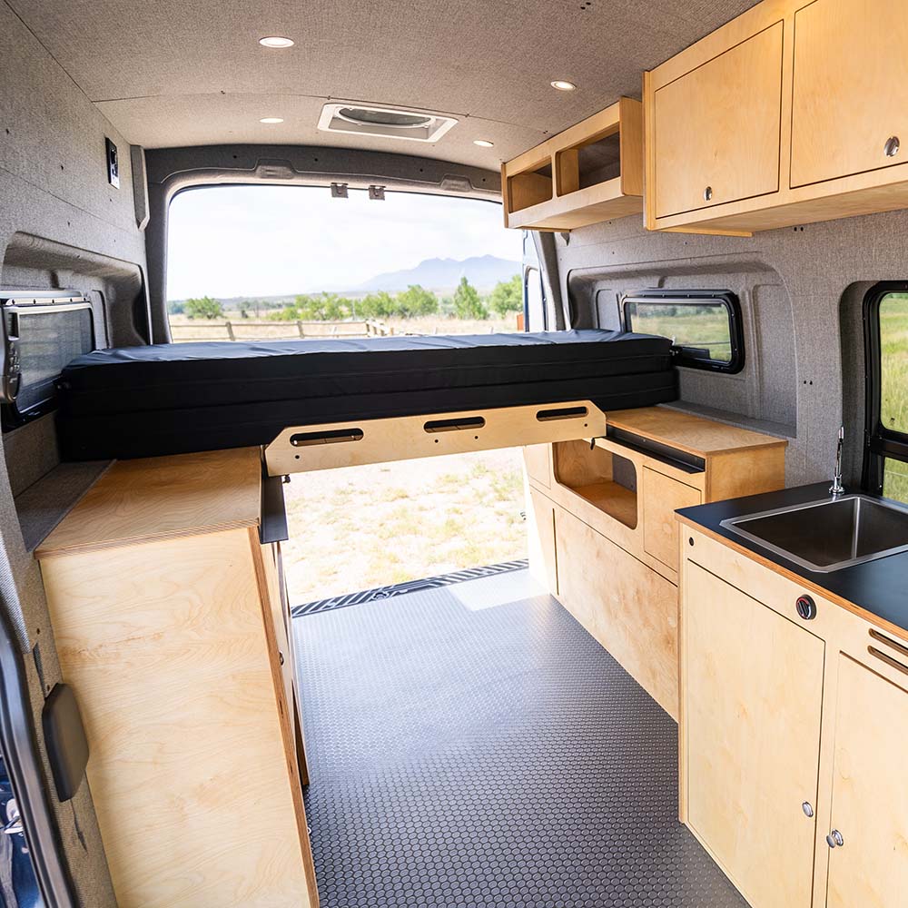 Wheel Well Cabinets & Bi-Slide Bed System for Transit Vans – Timber Van ...