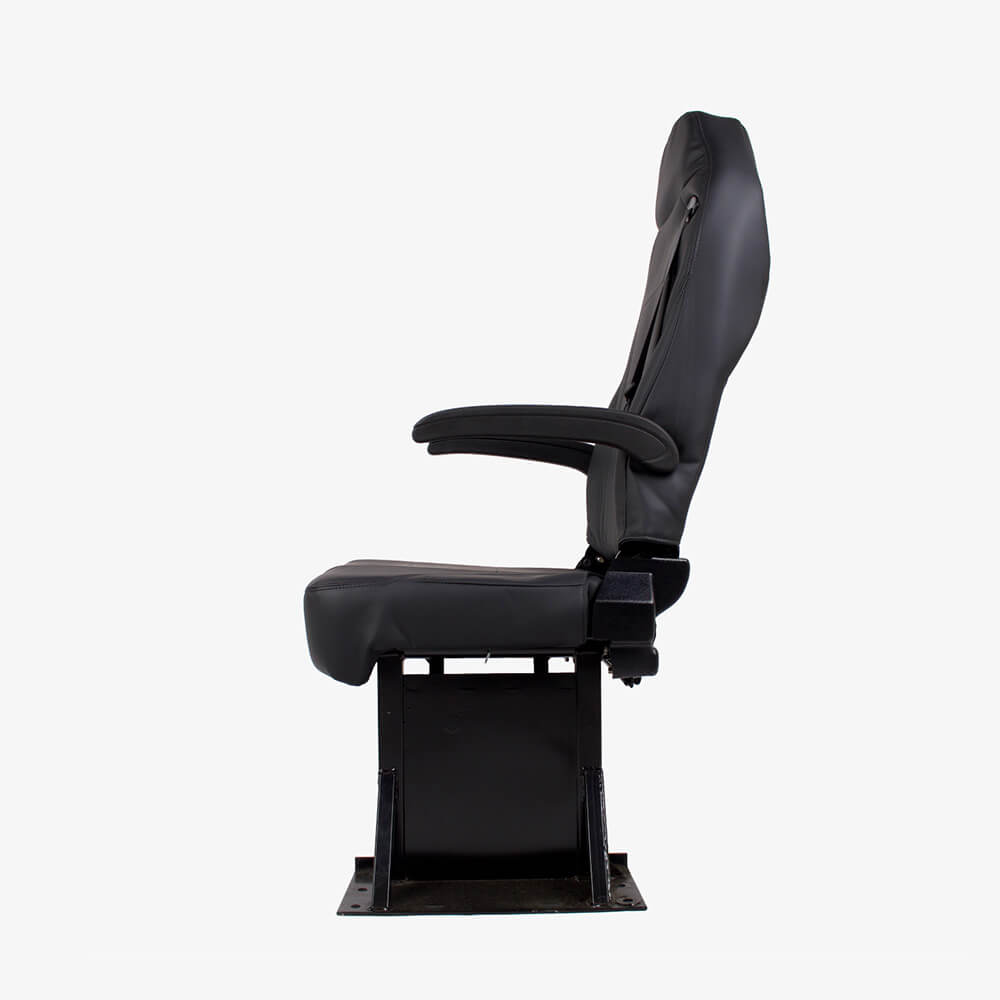 A side view of the foldaway chair