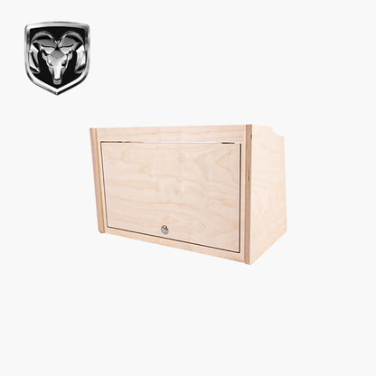 An angled view of a single cabinet